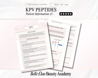 Guida per i pazienti del peptide KPV: modello di volantino Medspa (modifica in Canva)