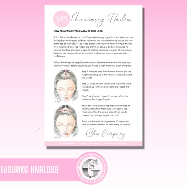 Measuring Hairloss Form Measuring Hairloss Handout, Student Revision, Add your logo, Edit in Canva