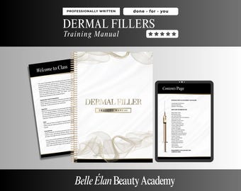 Dermal Fillers Training Manual: Cosmetic Injections Course (Canva Editable)