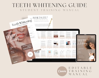 Teeth Whitening Training Course, Teeth Whitening Training Manual, Tooth Whitening Training, Teeth Whitening Guide, Editable Canva Template