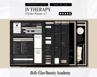 IV Vitamin Drip Forms: Consent, Pricelist, Aftercare (Edit in Canva)