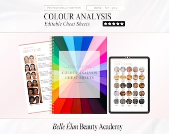 Cheatsheets voor kleuranalyse: stylingcoachboekje (bewerkbaar in canva, digitale download)