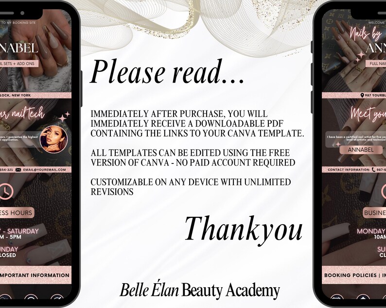 Nail Tech Acuity Scheduling, Nails Acuity Site Design, Acuity Website Template, Nail Technician Appointment Booking Site, Easy Edit in Canva