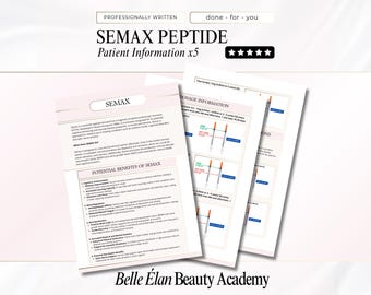 Semax Peptide Patient Guide: Medspa Canva Template (Digital Download)