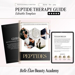 Peptide Therapy In-depth Guide, Peptide Therapy Information Booklet, Editable in Canva