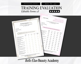 Training Evaluation Forms, Student Training Assessment Sheet, Editable in Canva