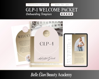 GLP-1 Kunden-Willkommenspaket: Gesundheitscoach Canva Template (Digitaler Download)