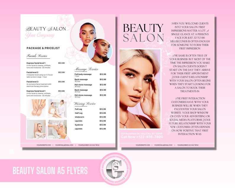 Beauty Salon Services Flyer Templates, Beauty Prices, Beauty Treatments Beauty Salon Services Flyer Templates, Beauty Prices, Beauty Treatments