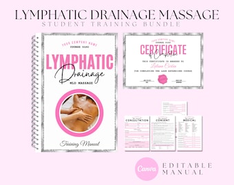Lymphatic Drainage Massage Training Manual: Academy Class Pack (Edit in Canva)