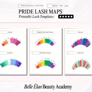 Pride Lash Maps, Wimpernverlängerungskarten, druckbare PDF