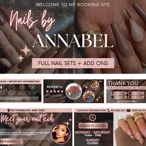 Nail Tech Acuity Scheduling, Nails Acuity Site Design, Acuity Website Template, Nail Technician Appointment Booking Site, Easy Edit in Canva