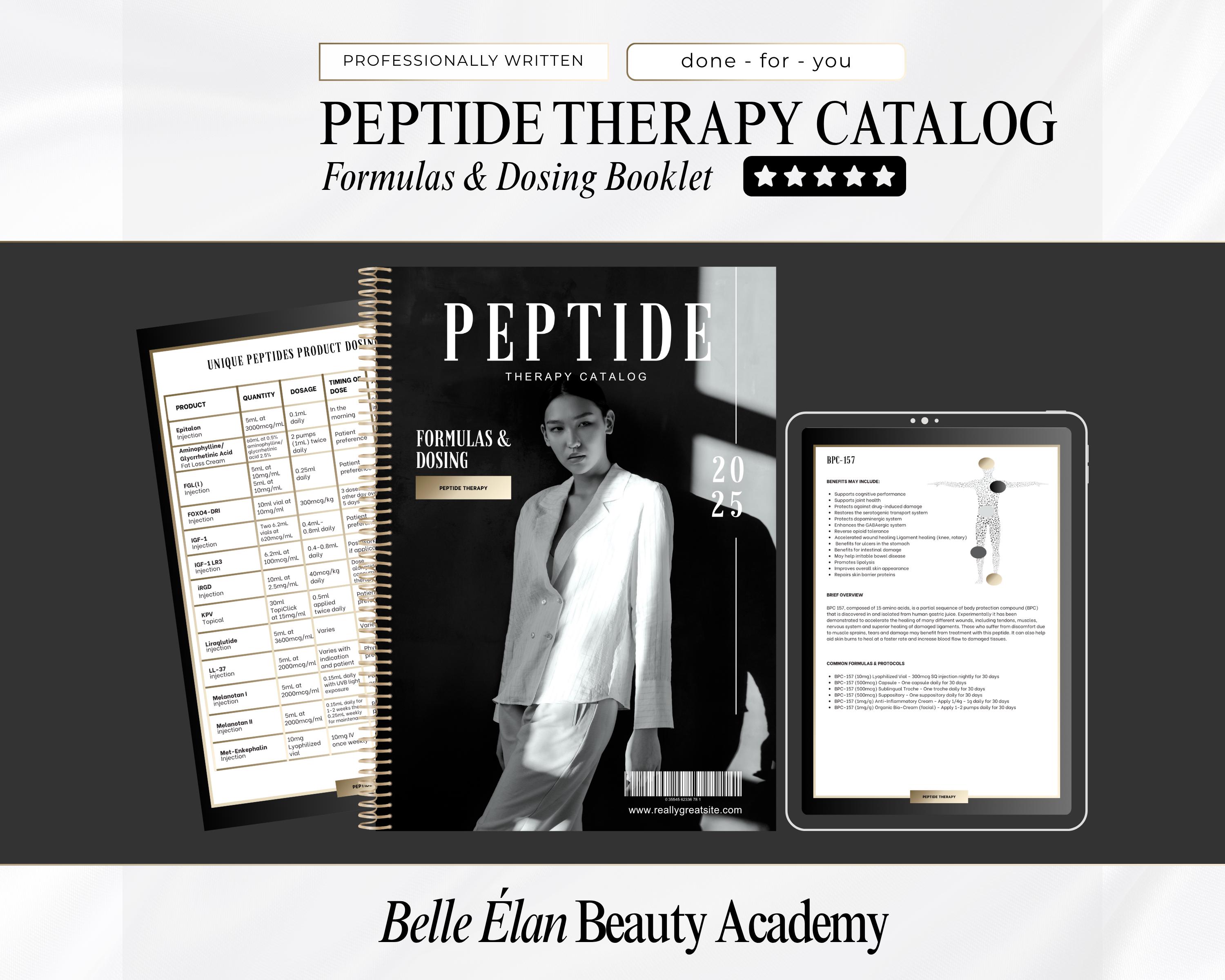 Peptide Therapy Formulas & Dosage: Cheat Sheet Ebook (canva Template PDF  Download) - Etsy