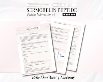 Ipamorelin Peptide Guide: Medspa Patient Handout Template (canva Edit,  Digital Download