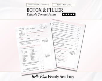 Editable Botox & Fillers Consent Forms: Client Intake Template