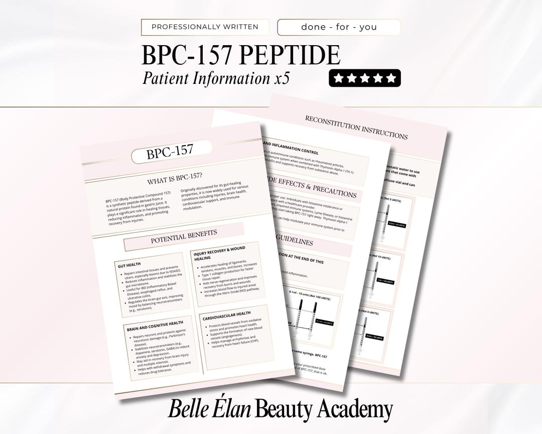 bpc 157 reconstitution guide BPC-157 Peptide Patient Info Template: Medspa Forms, Editable in Canva