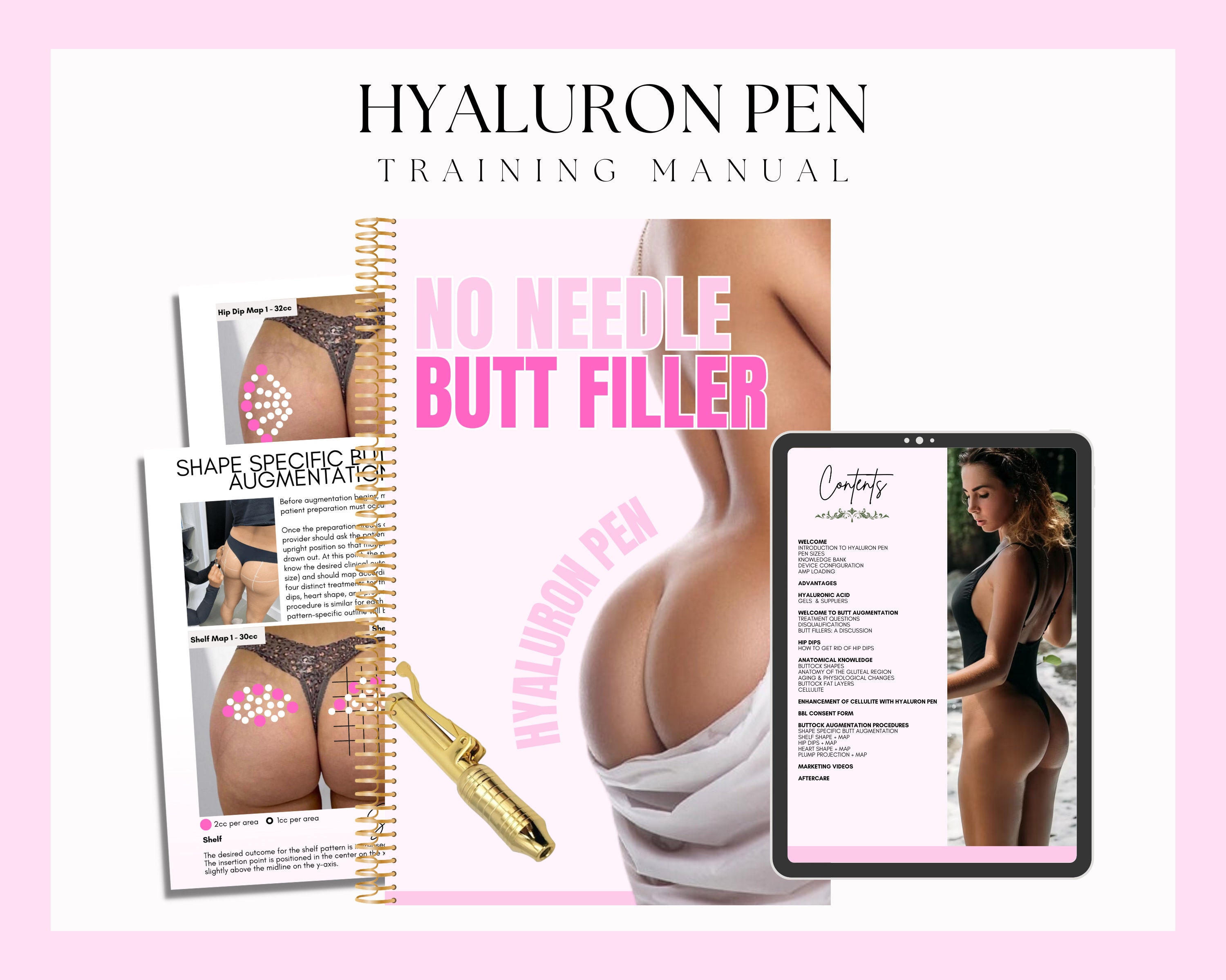 Hyaluron Pen Butt Filler Training Manual: Ebook Template (Canva)