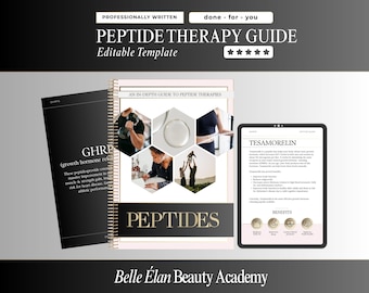 Peptide Therapy Guide: Client Information Booklet, Editable Canva Template (Digital Download)