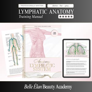 Lymphatic System Anatomy Training Manual, Lymphatics Anatomy Guide, Lymph eBook, Edit in Canva