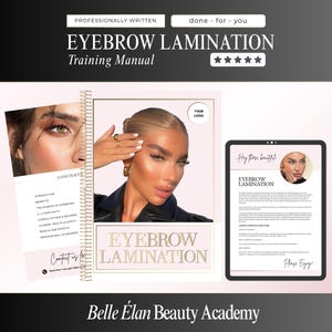 Eyebrow Lamination Training Manual: Brow Wax & Tint Course (Canva Editable, Digital Download)
