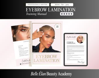 Eyebrow Lamination Training Manual: Brow Wax & Tint Course (Canva Editable, Digital Download)