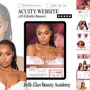 Lash Tech Website Template: Acuity Scheduling, Web Banners