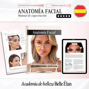 SPANISH Aesthetic Injector Facial Anatomy Training Manual, Cosmetic Injections Course, Nurse Injector, Anatomía facial, Edit in Canva