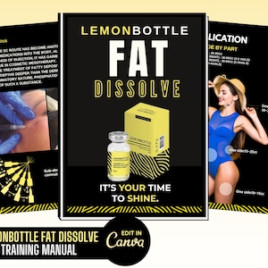 Lemonbottle Training Manual, Lemon bottle Fat Dissolve, Editable Lipolysis Training Guide, Mesotherapy Manual, Tutor, Student, Edit in Canva