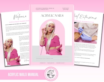 Acrylic Nails Training Manual: Editable Ebook Template (Canva PDF)
