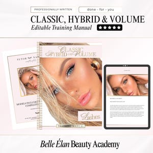 まつ毛トレーニングマニュアル：クラシック、ハイブリッド、ボリュームエクステ（Canvaで編集可能、デジタルダウンロード）