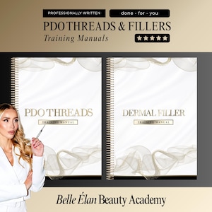 Aesthetics Injector Training Manuals, PDO Thread Lifting & Dermal Fillers Training Manuals, Cosmetic Injections, Editable Training Guides