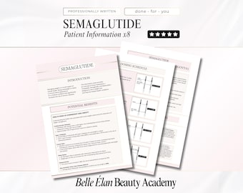 Informazioni per i pazienti su Semaglutide, Tirzepatide, Retatrutide, Ozempic®, Wegovy®, Dosaggio e ricostituzione per i pazienti, modello Canva modificabile