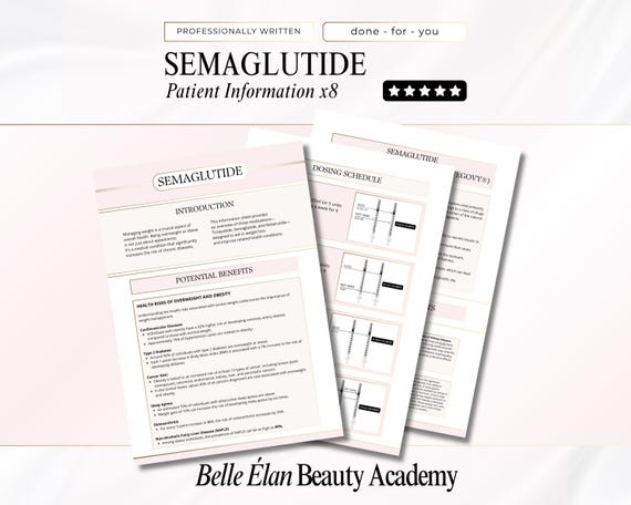Semaglutide Patient Information, Tirzepatide, Retatrutide, Ozempic®, Wegovy®, Dosage & Reconstitution for Patients, Editable Canva Template
