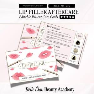 Lip Fillers Aftercare, Lip Filler Client Information, Dermal Fillers Care Card, Nurse Injector Marketing, Aesthetics Branding, Edit in Canva