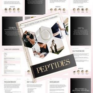 Peptide Therapy Guide, Peptide Therapy Client Information Booklet, Editable in Canva