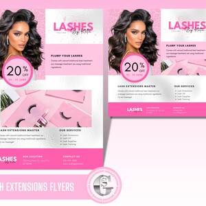 Szablony Lash Tech, ulotki o przedłużaniu rzęs, różowy wzór lamparta, ulotka, posty artysty rzęs, przedłużanie rzęs, edytowalny szablon Canva