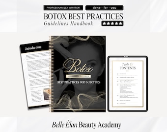 Botox Guidelines Handbook, Medspa, Nurse Injector or Physician Handout, Best Practices for Botulinum Toxins Injections, Edit in Canva