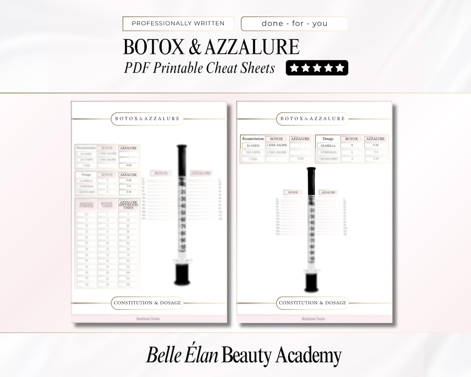 Botox Dosing Cheat Sheets Bundle: Reconstitution Charts (PDF, JPG) - Etsy