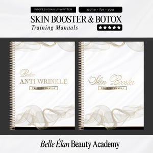 Skin Boosters Training Manual, Botox Training Manual, Aesthetics Training Manuals, Editable Training Guides for Academies, Tutors, Students