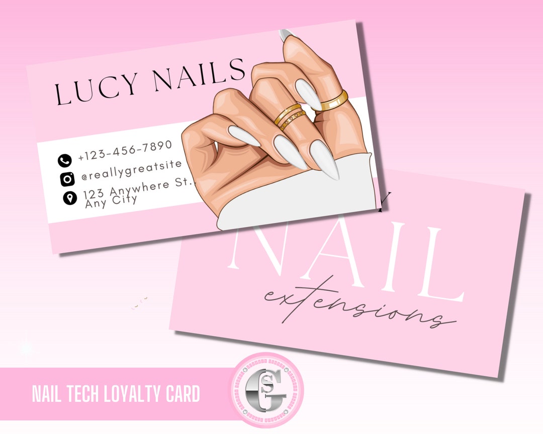 Nail Extensions Business Card Nail Salon Business Card Add Etsy UK
