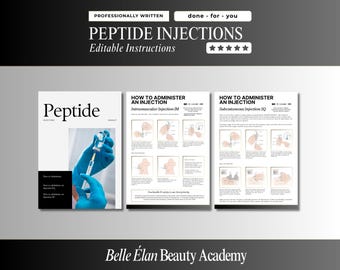 Guía de inyección de péptidos: subcutánea e intramuscular (plantilla editable de Canva)