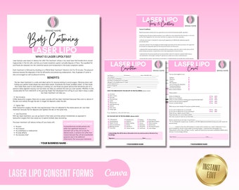 Laser Lipo EDITABLE Consent Forms, Bodyworkers Consent, Sculpting Form, Fat Lipolysis, Body Contouring, LLLT, Esthetician, Instant Download