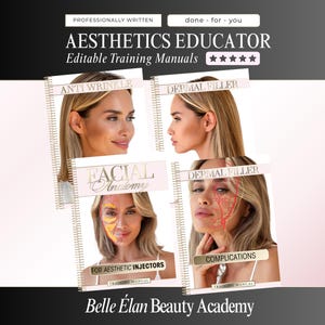 Bundel met trainingshandleiding cosmetische injectables: botox, fillers, anatomie (canvasjabloon)