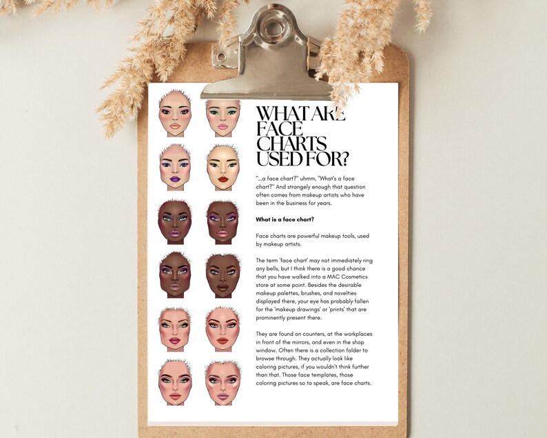 Makeup Artist Face Charts Printable PDF Ebook MUA Tools - Etsy