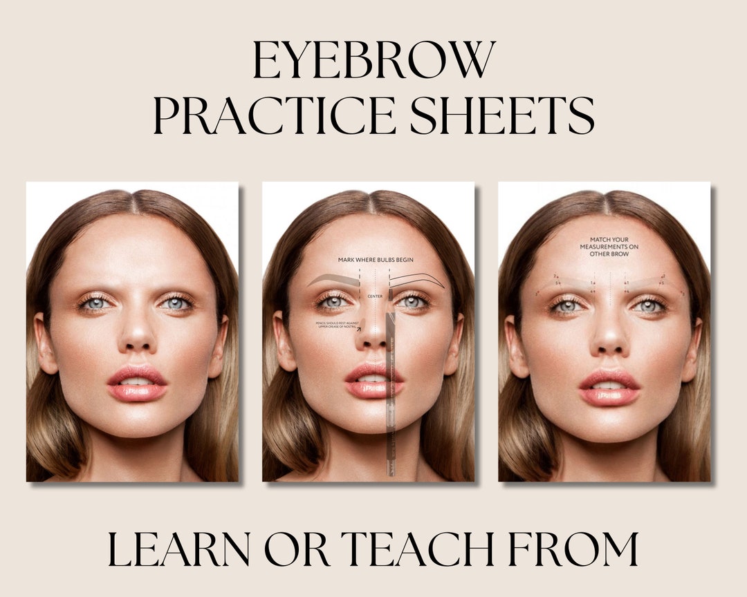 Microblading Eyebrows Practice Sheets, Brow Mapping, Brow Practice ...