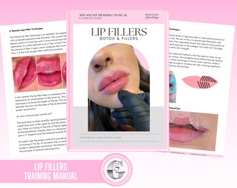 Lip Fillers Training Manual, Russian Lip Training, Classic Lip Filler, Paris Lip Filler, Lip Filler Technique, Student, Tutor, Edit in Canva