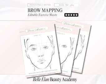 Hojas de ejercicios de mapeo de cejas: Plantillas de práctica imprimibles (Descarga PDF)