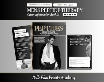Guía de terapia con péptidos para hombres: Plantilla editable de Canva (libro electrónico en PDF, PLR, licencia MMR)