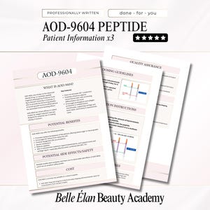Guida al peptide AOD-9604: moduli per i pazienti Medspa, dosaggio (modello Canva)