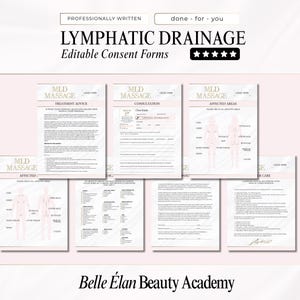 Lymphatic Drainage Massage Forms: Bodyworker Consent, Intake (Edit in Canva)