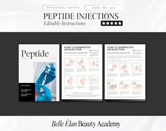 Peptide Injection Guide: Subcutaneous & Intramuscular (Editable Canva Template)